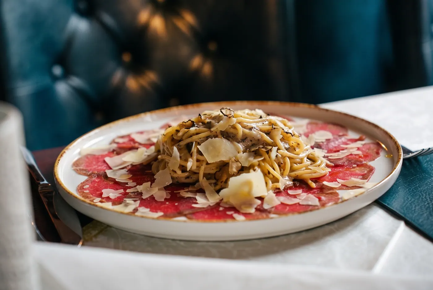 Carpaccio mit Pasta